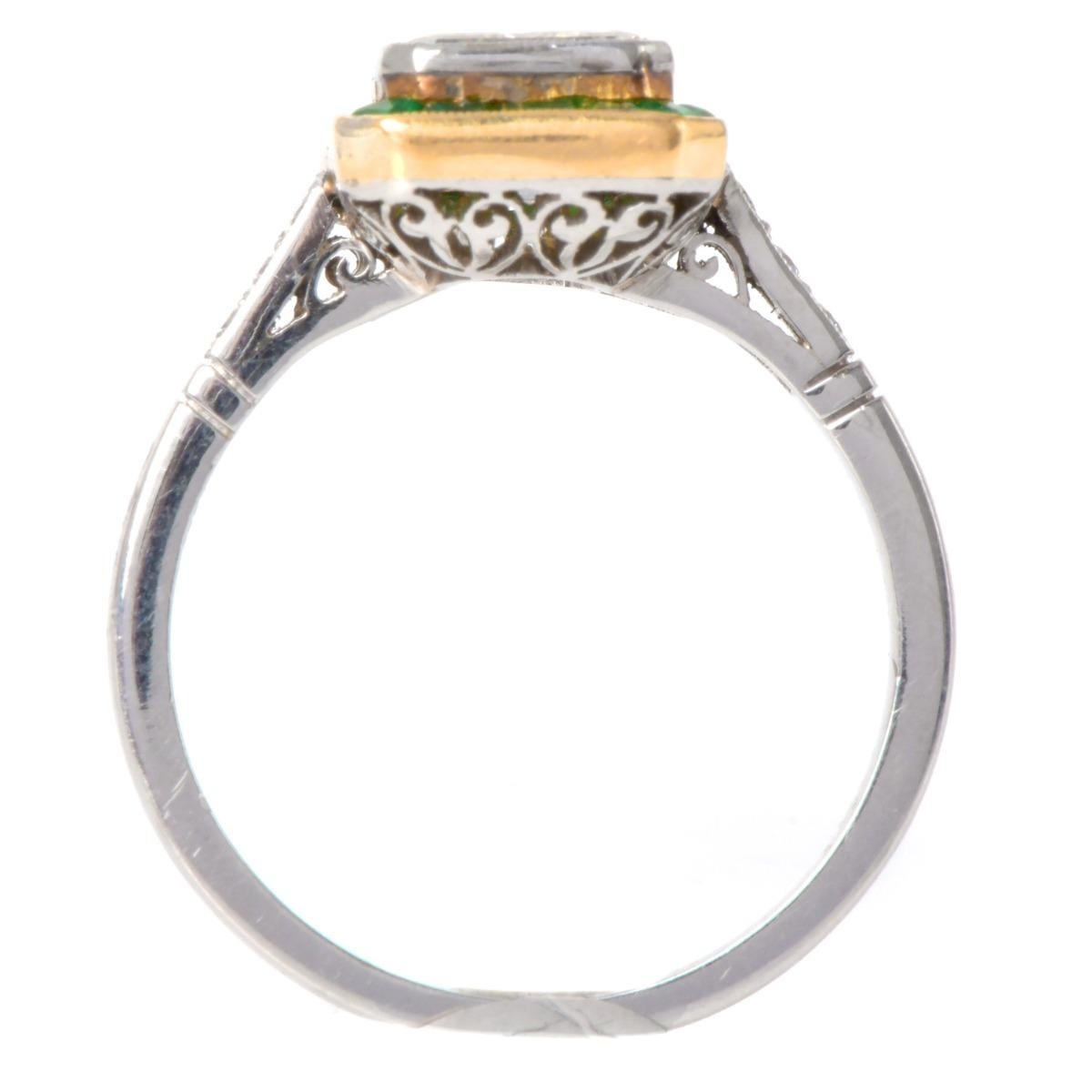 Asscher Diamond 2.12cts Emerald Halo Platinum Engagement Ring 3
