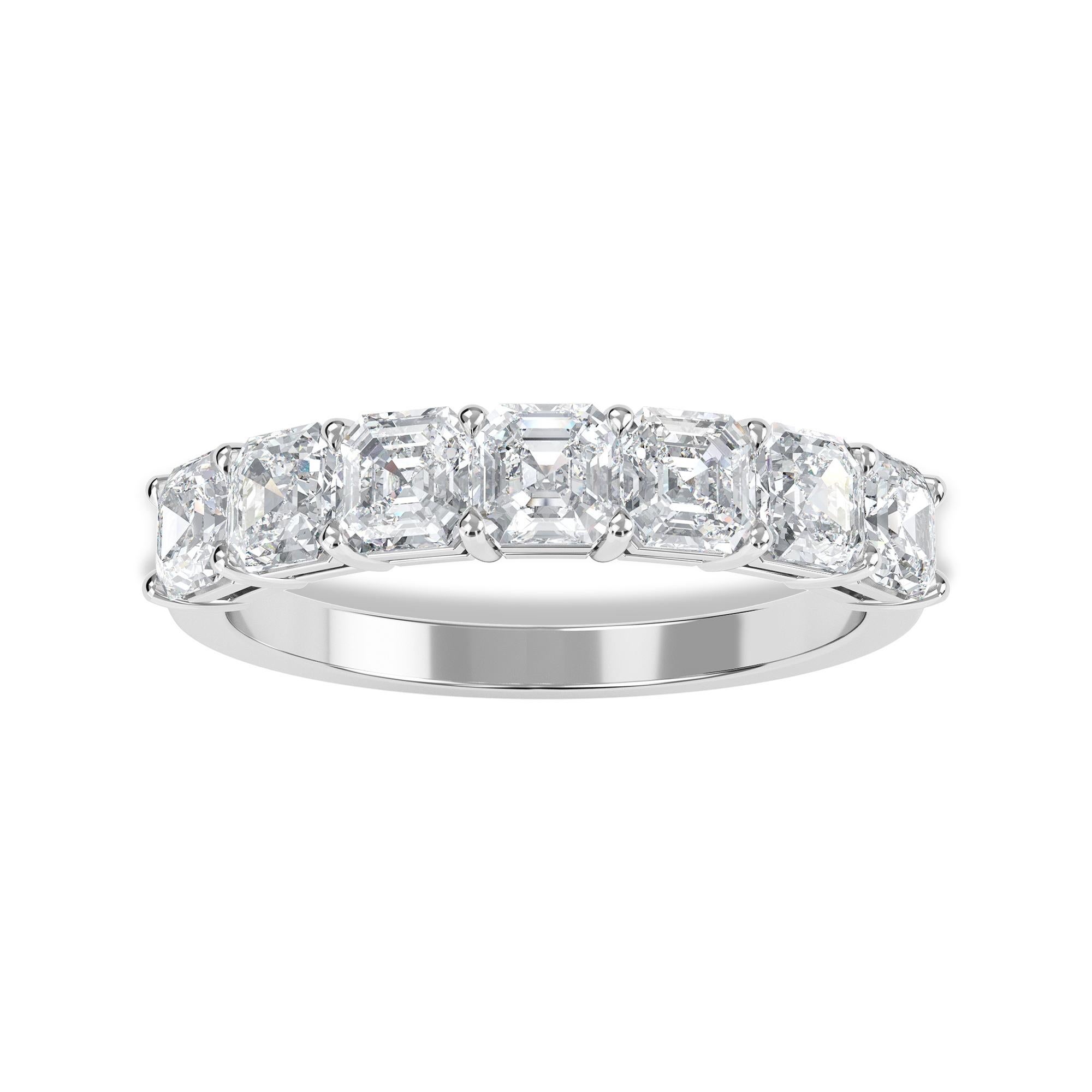 Asscher Diamant- Anniversary-Ring, 1,65TCW für Damen oder Herren im Angebot