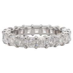 Asscher Diamond Bezel Eternity Band, 5.63 total carat