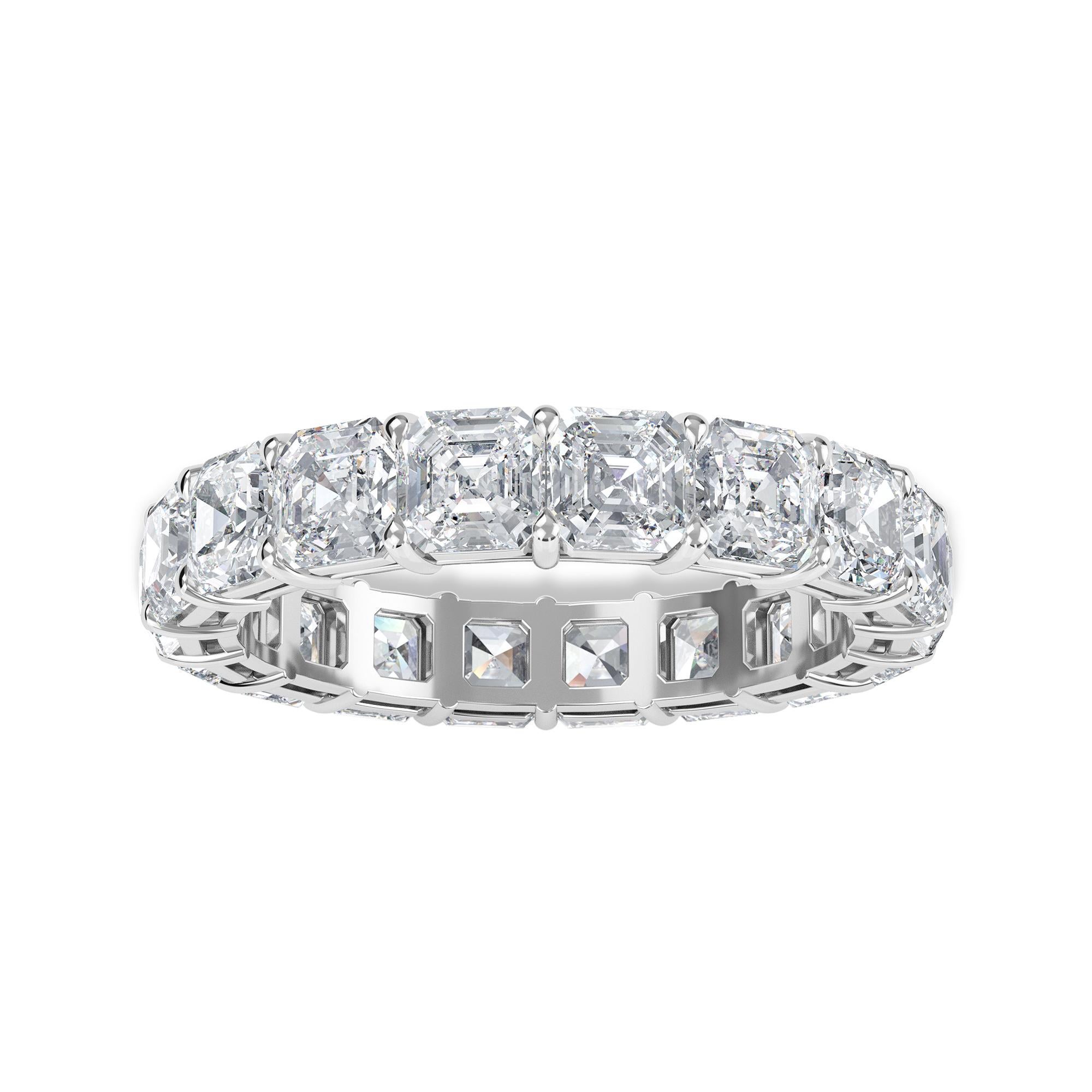 Asscher Diamant-Eternity-Ring 5,50 Gesamtkarat für Damen oder Herren im Angebot