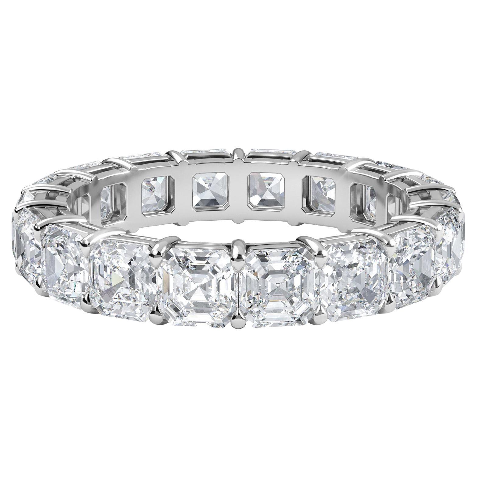 Asscher Diamond Eternity Band 5.50 Total Carat For Sale