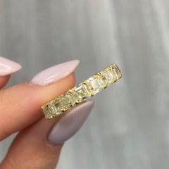Asscher Eternity Band Fancy Yellow  Colour-Collector’s Treasure Diamond Ring