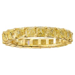 Asscher Eternity Band Fancy Yellow  Colour-Collector’s Treasure Diamond Ring