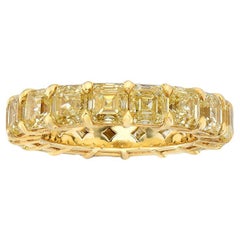 Asscher Eternity Band Fancy Yellow  Rare Fancy-Color Splendour Diamond Ring