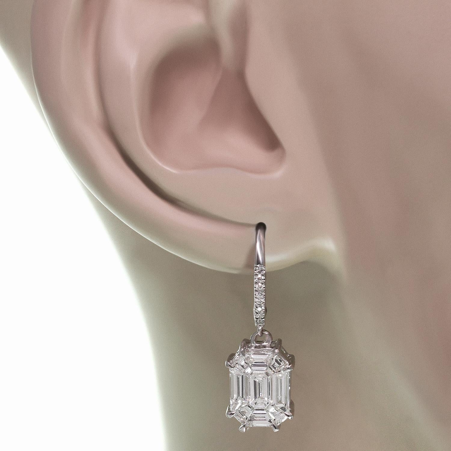 Women's  Diamond White Gold Drop Earrings