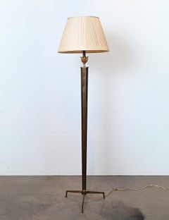 Asselbur, Paris — Gilt Bronze & Crystal Tripod Floor Lamp (Médy-Roc, c.1955)