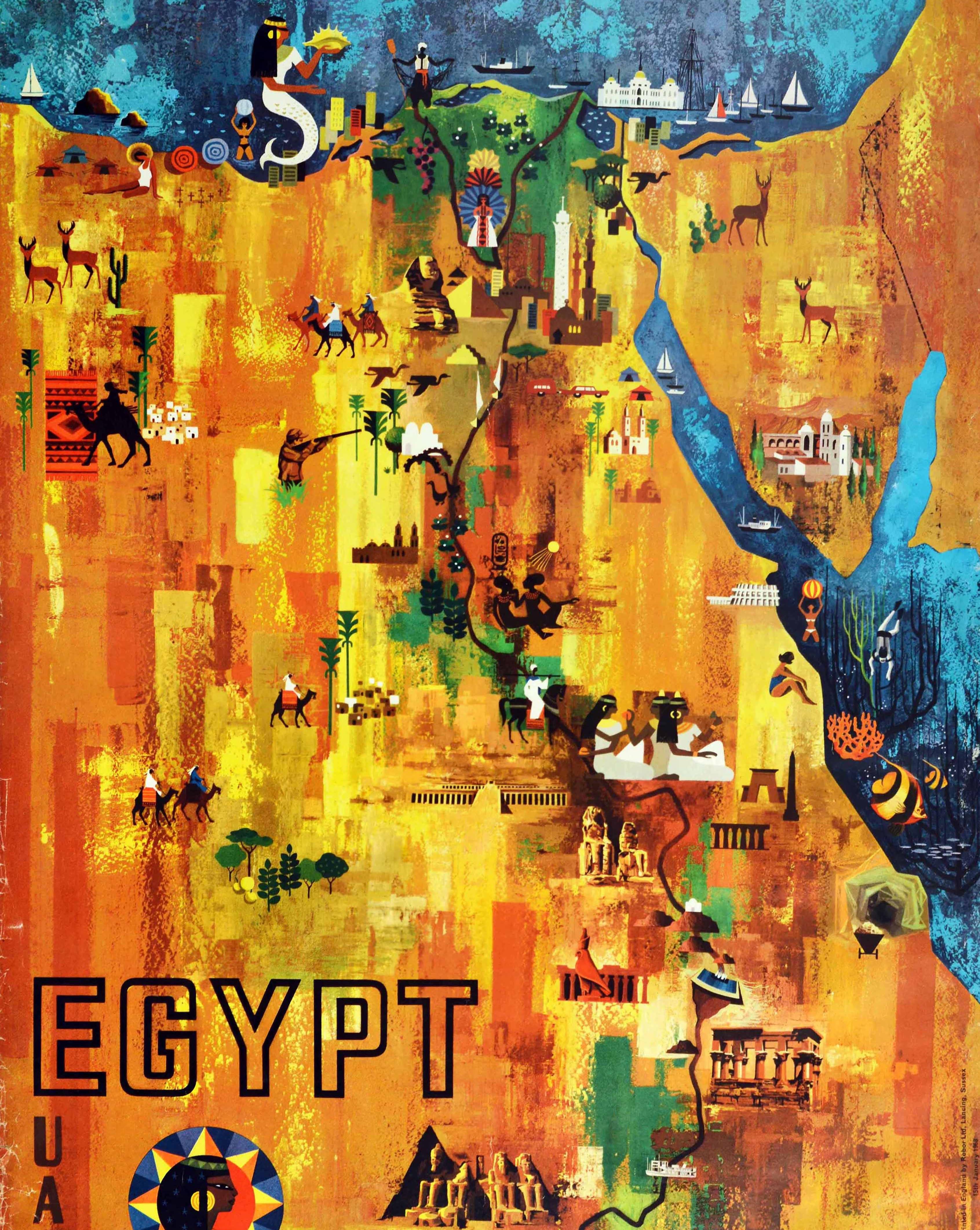 egypt map with landmarks