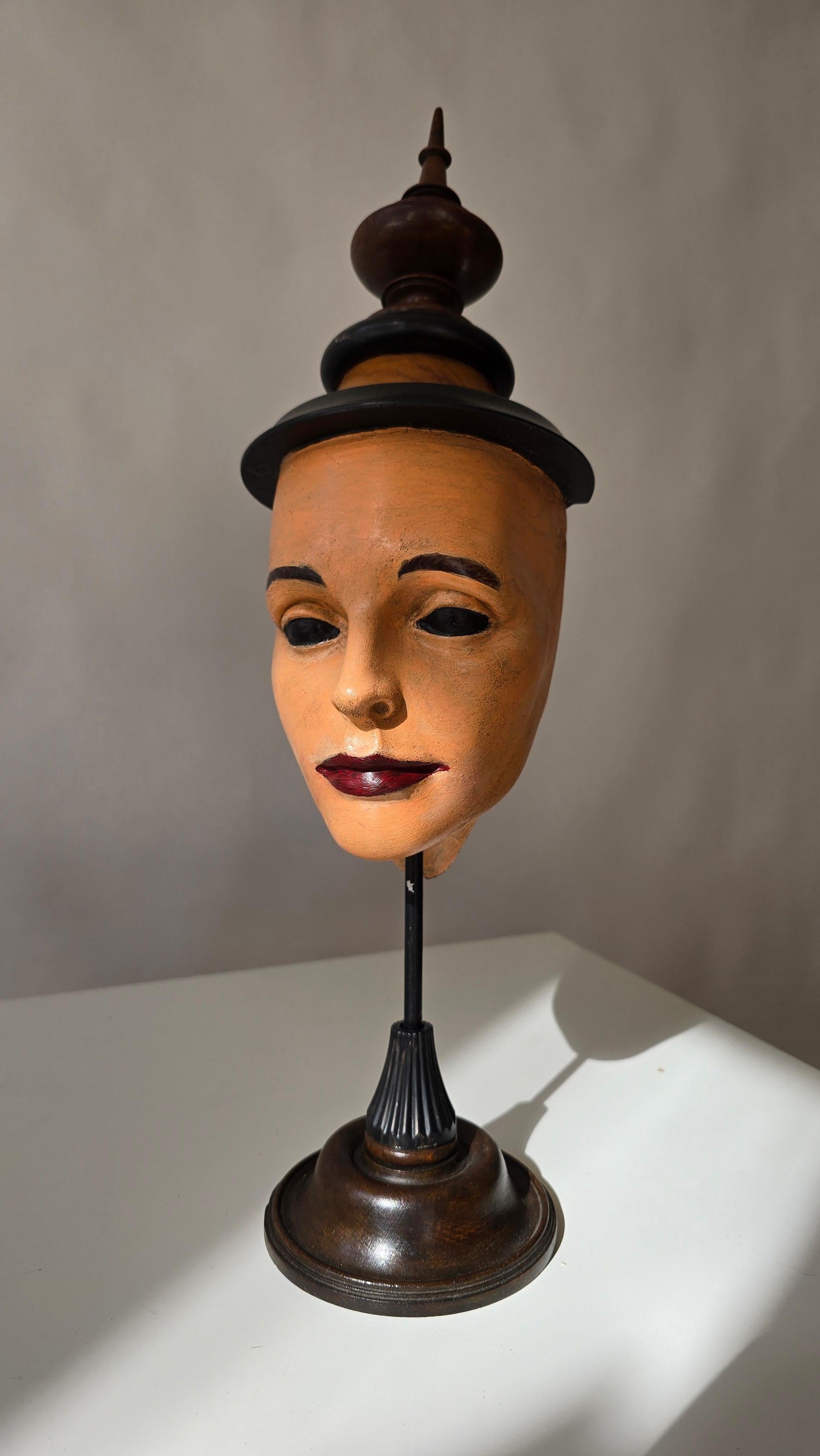 Assemblage Masque Sculpture en bois et métal, Contemporain en vente 2