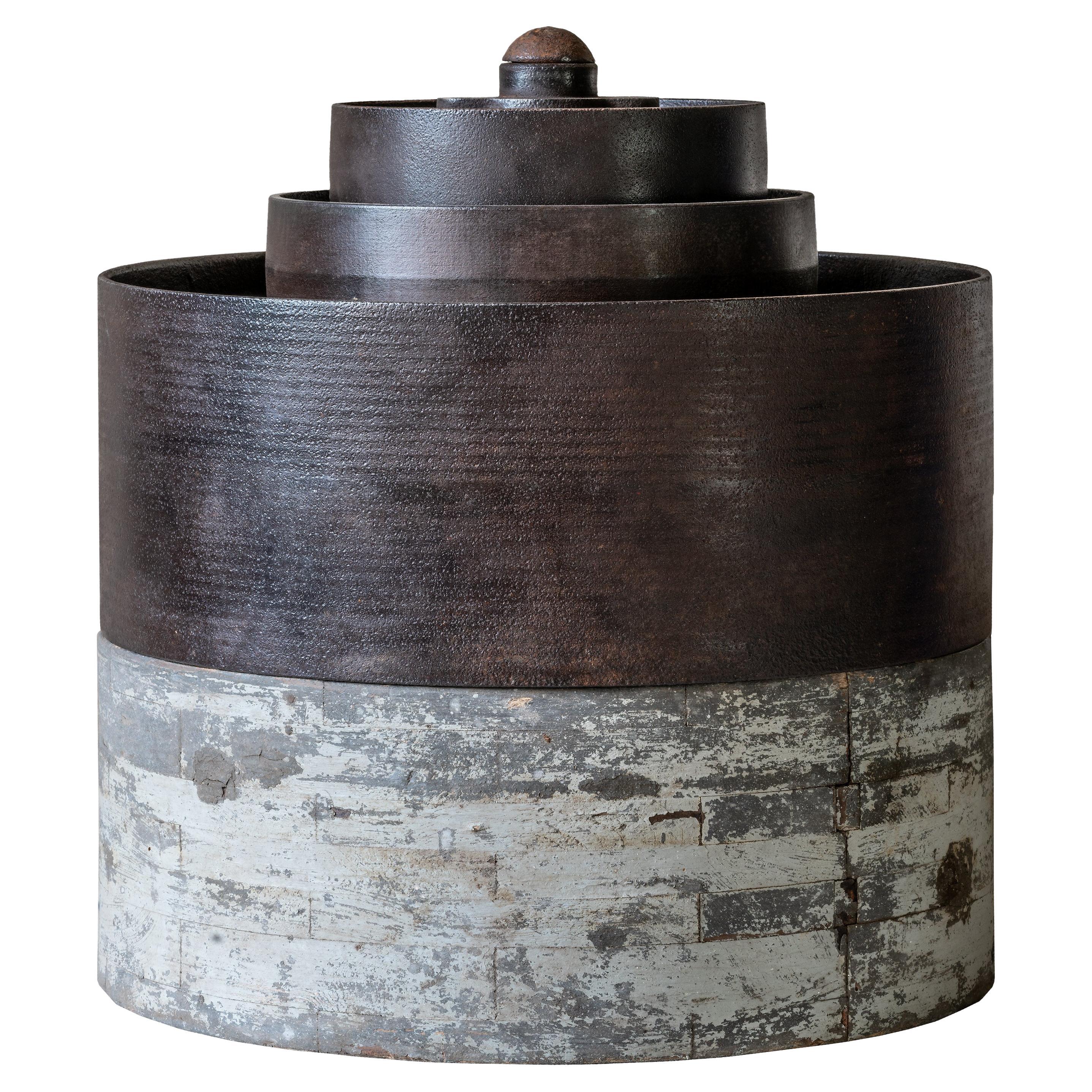 Assemblage No.04 - Steel and Wood Assemblage - Industrial sculpture - Jim Rose For Sale