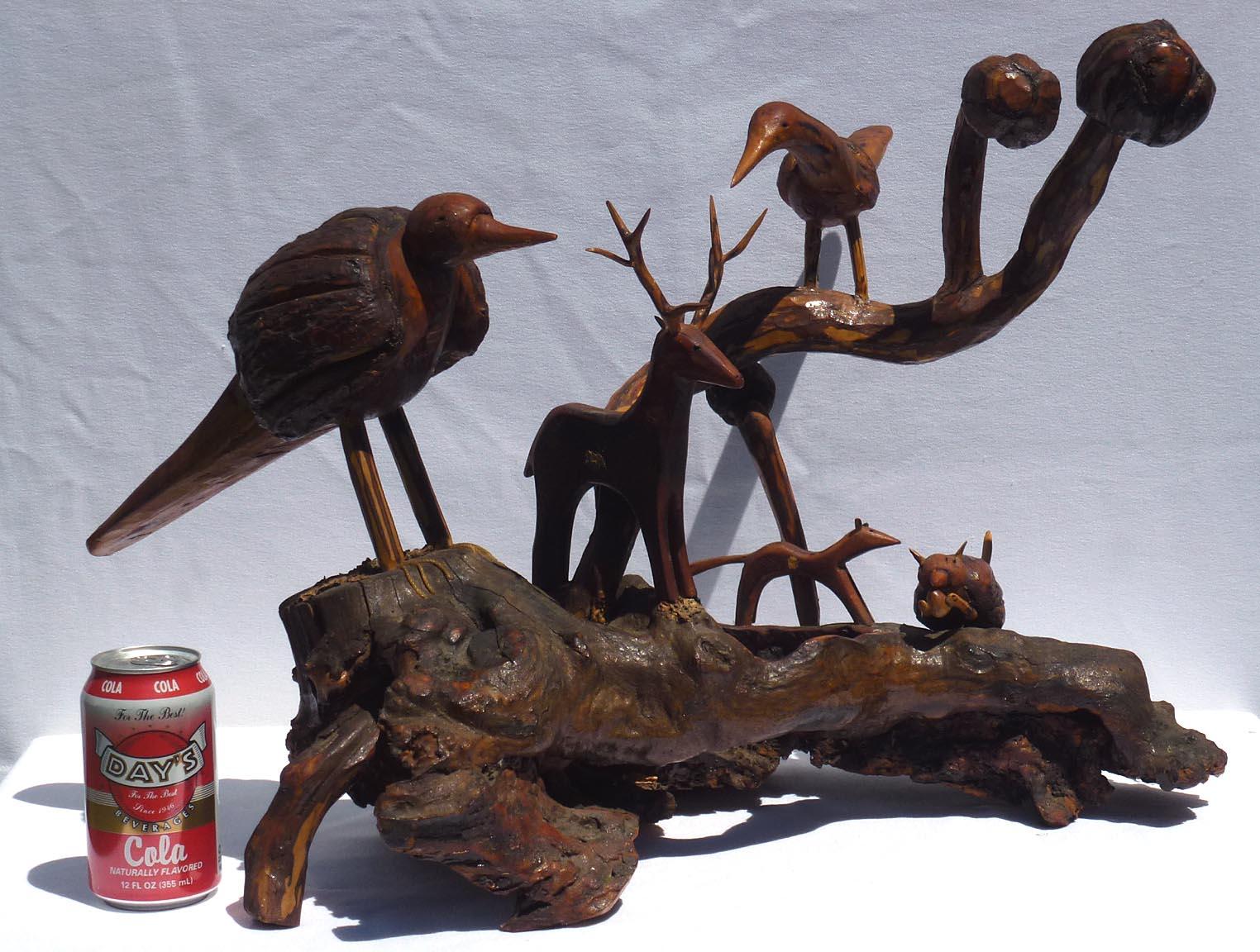Assemblage of Carved Birds and Animals by the Outsider Artist Russell Gillespie 9