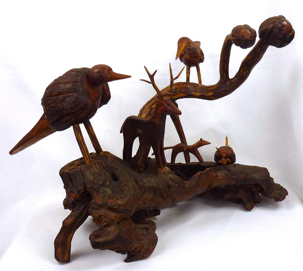 Assemblage of Carved Birds and Animals by the Outsider Artist Russell Gillespie In Good Condition In Fort Payne, AL