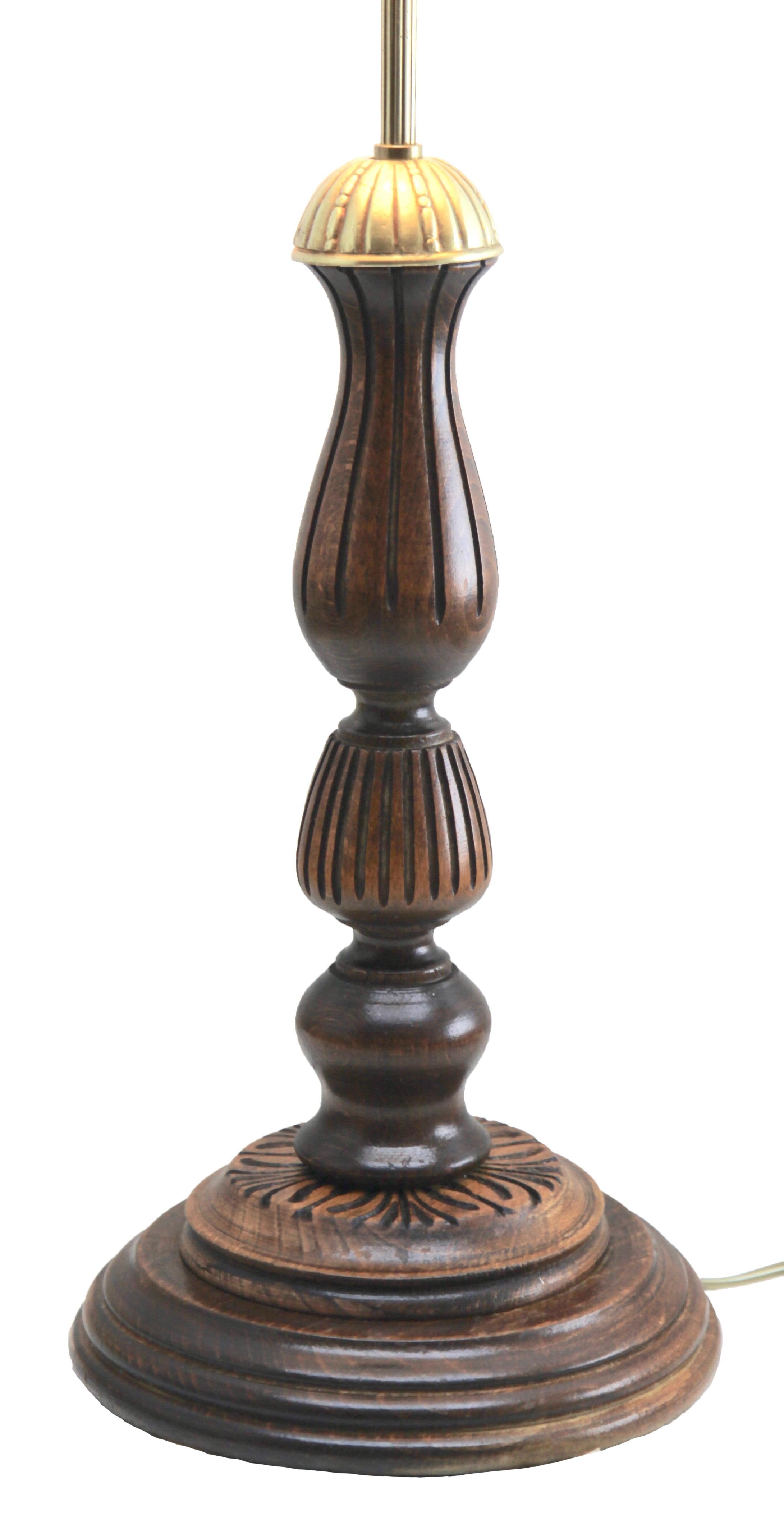 French Assembled 20th Century Turned Wooden Lamp For Sale