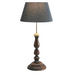Vintage Assembled 20th Century Turned Wooden Lamp