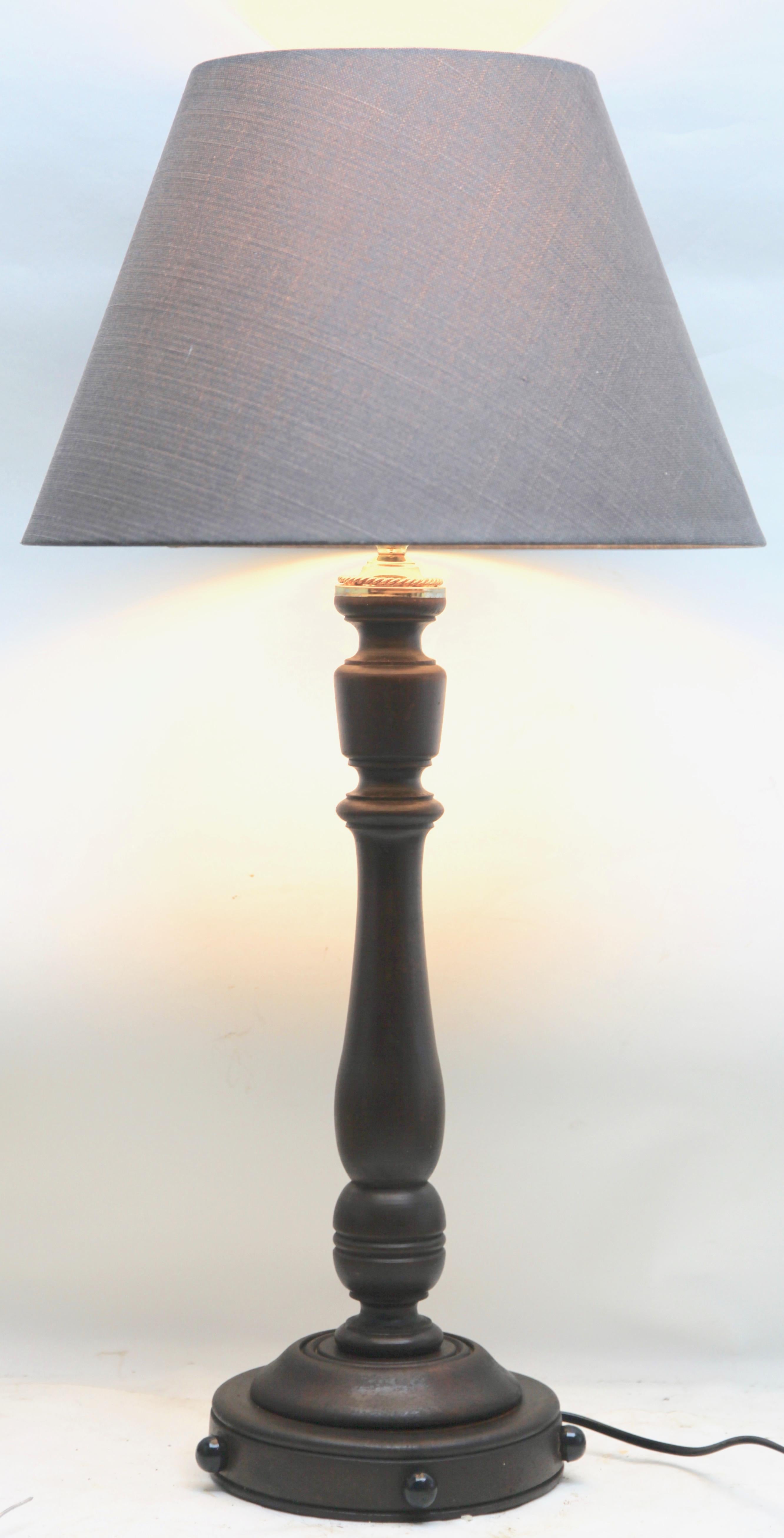 Mid-Century Modern Assembled 20th Century Turned Wooden Lamp Unique Item For Sale