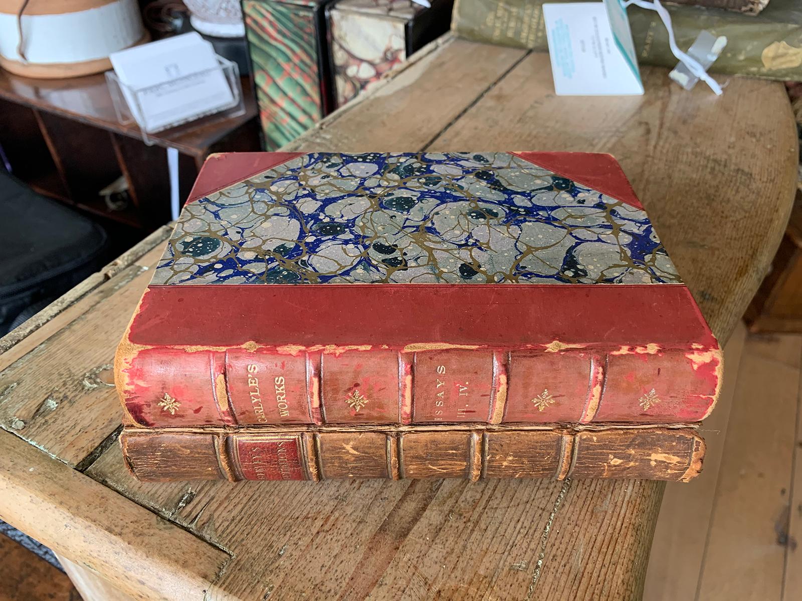 Assembled Pair of 18th-19th Century English Leather Bound Books For Sale 7