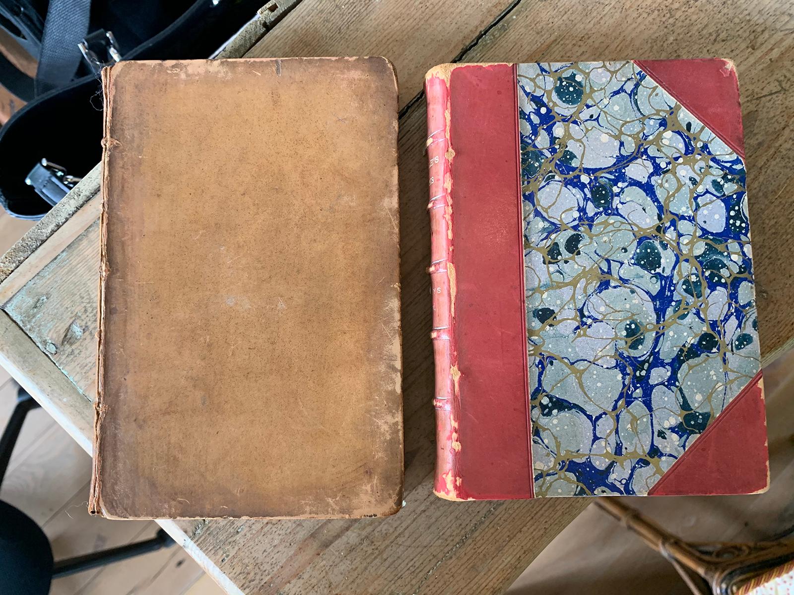 Assembled Pair of 18th-19th Century English Leather Bound Books For Sale 8