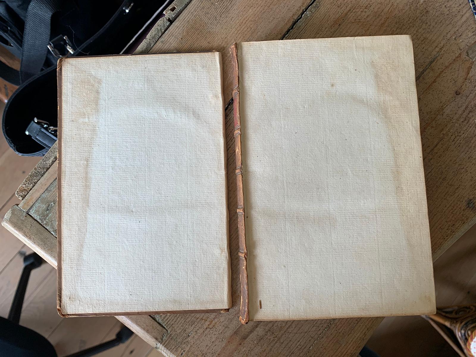 Assembled Pair of 18th-19th Century English Leather Bound Books For Sale 1