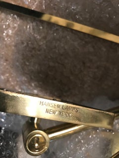 Assembled Pair of Brass Swing Arm Sconces, One Marked Hinson, Other Hansen