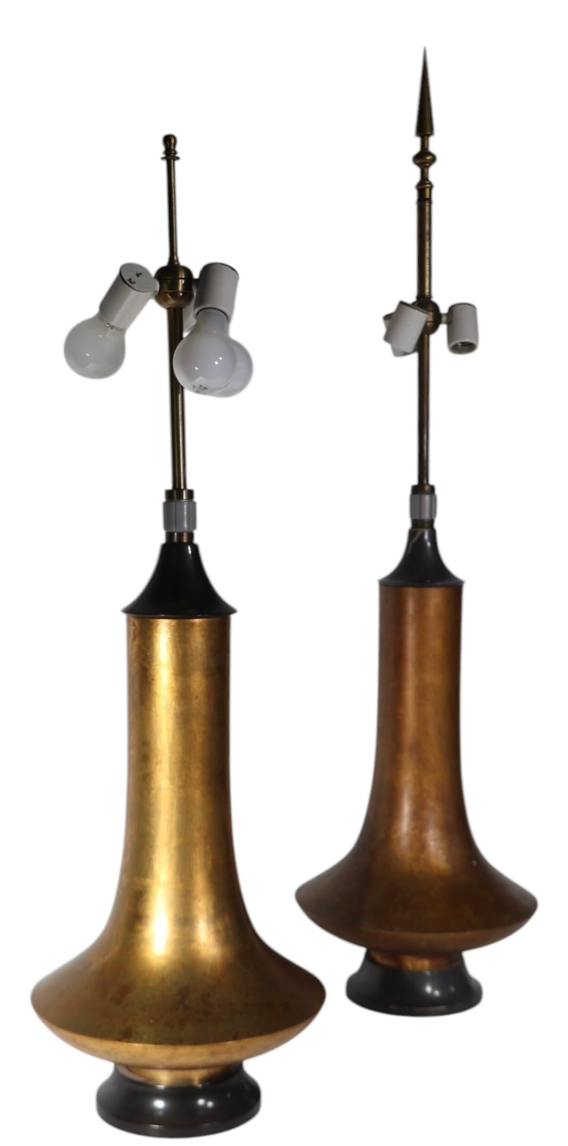 American Assembled Pair of Brutalist Table Lamp by Damon Giffard for Hansen Lighting Co. For Sale