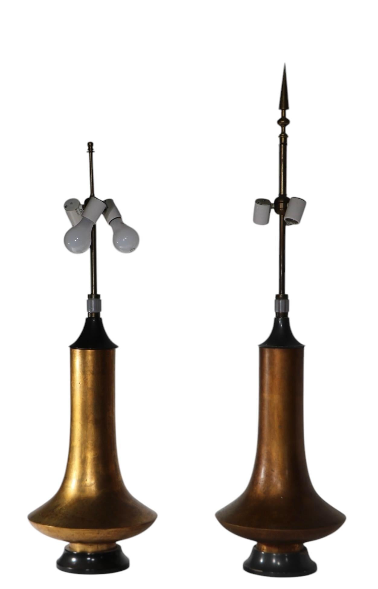 Assembled Pair of Brutalist Table Lamp by Damon Giffard for Hansen Lighting Co. In Good Condition For Sale In New York, NY