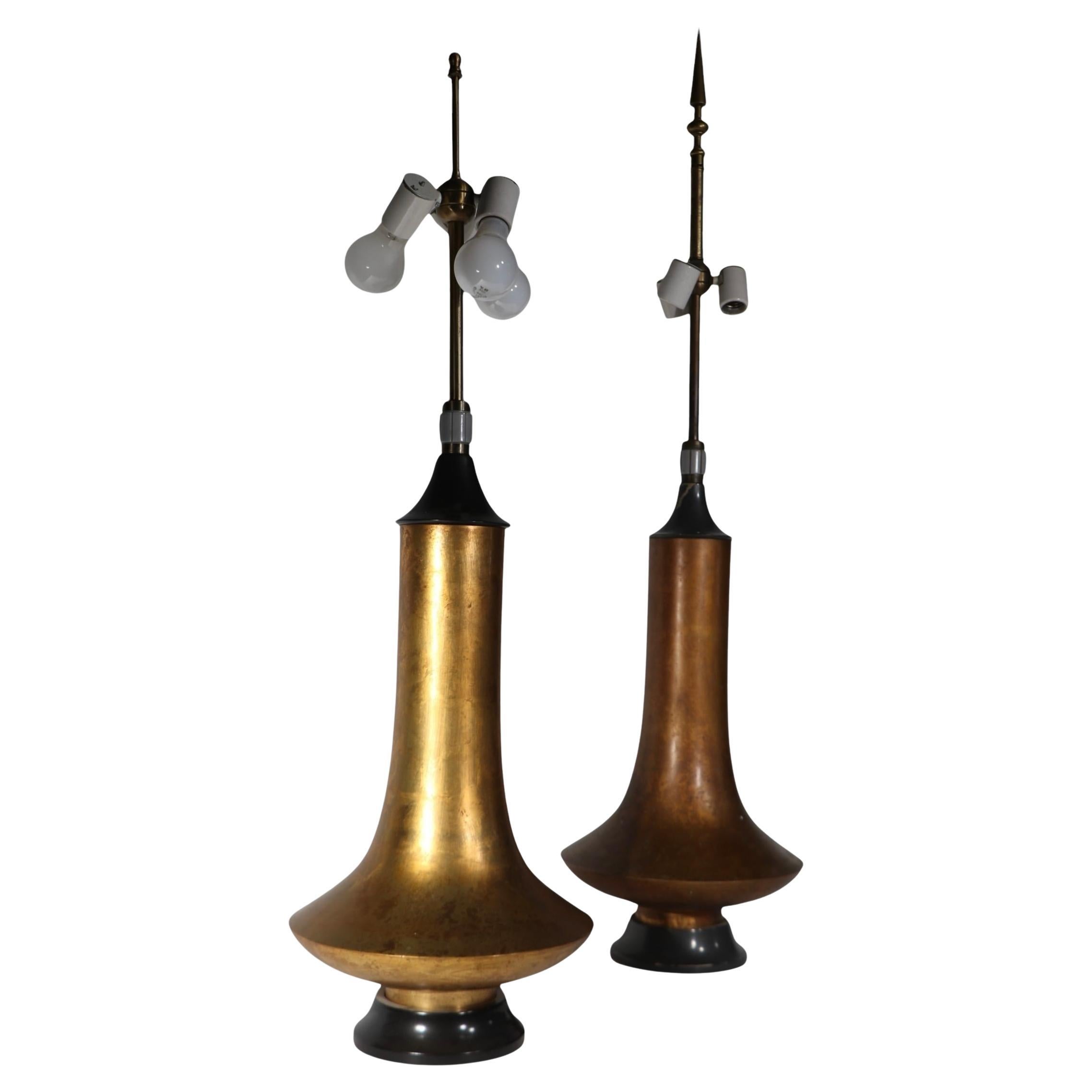 Assembled Pair of Brutalist Table Lamp by Damon Giffard for Hansen Lighting Co.