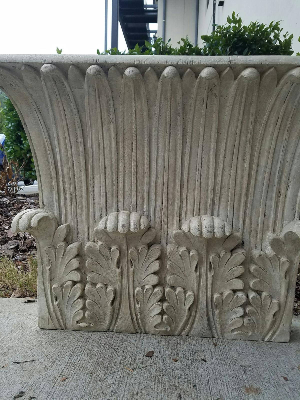 Assembled Pair of Corinthian Carved Wooden Column Tops, circa 1930s 2