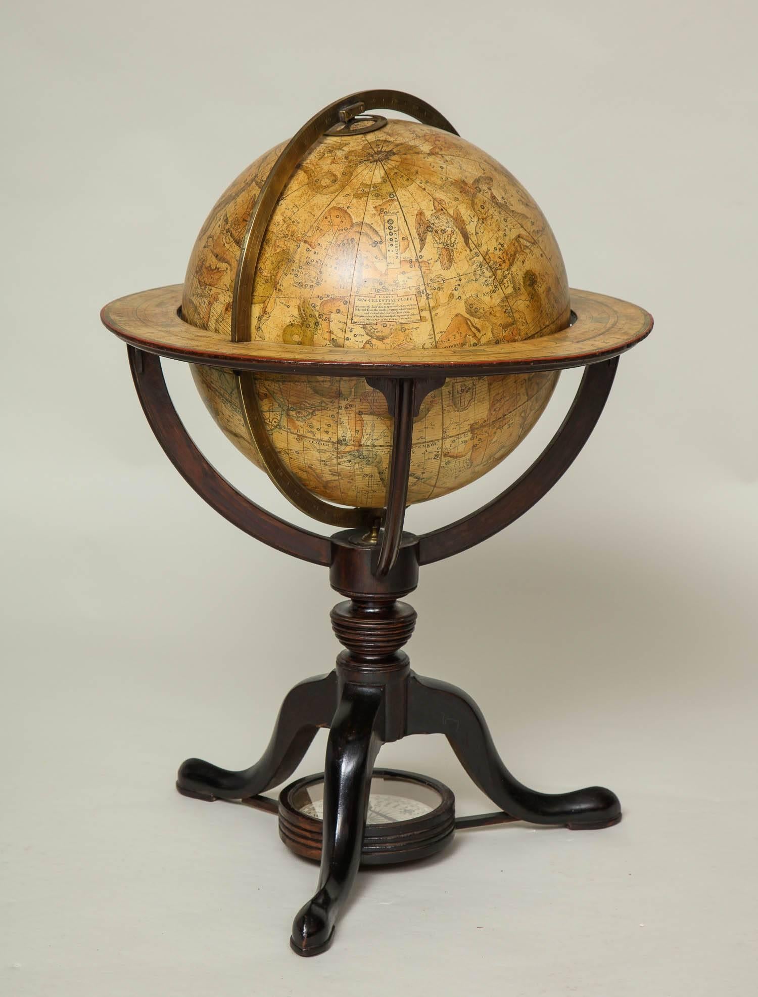 George III Assembled Pair of Georgian Celestial and Terrestrial Globes