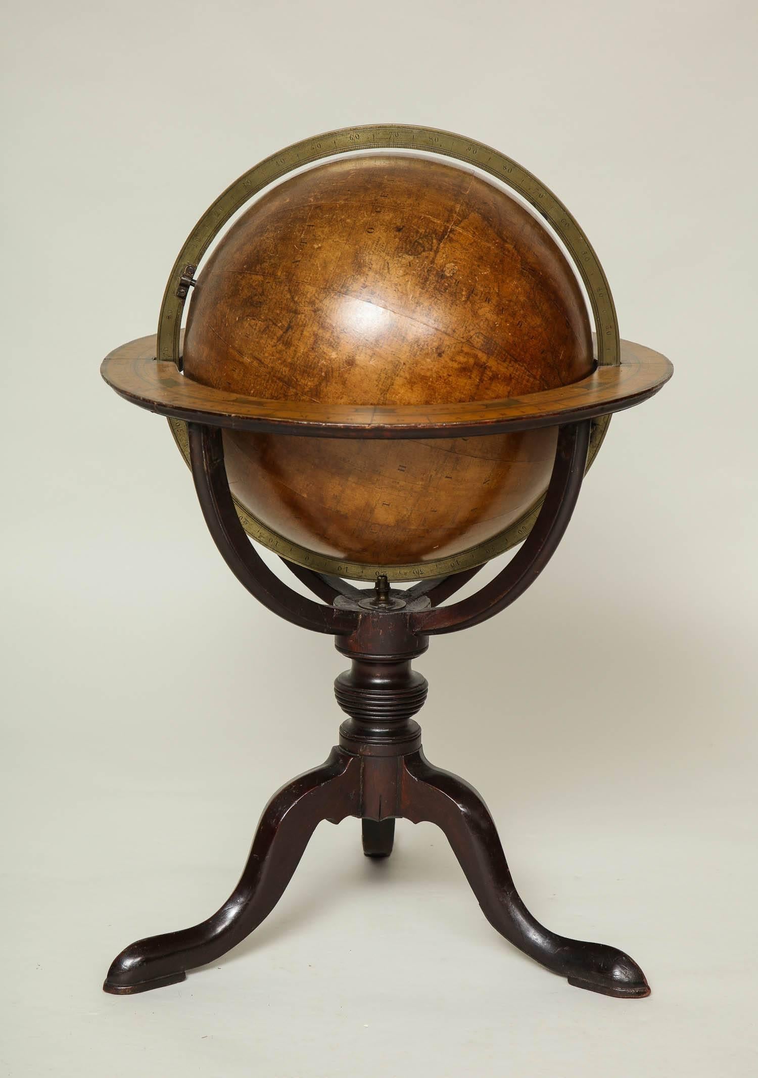 Paper Assembled Pair of Georgian Celestial and Terrestrial Globes
