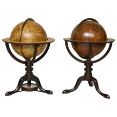 Assembled Pair of Georgian Celestial and Terrestrial Globes