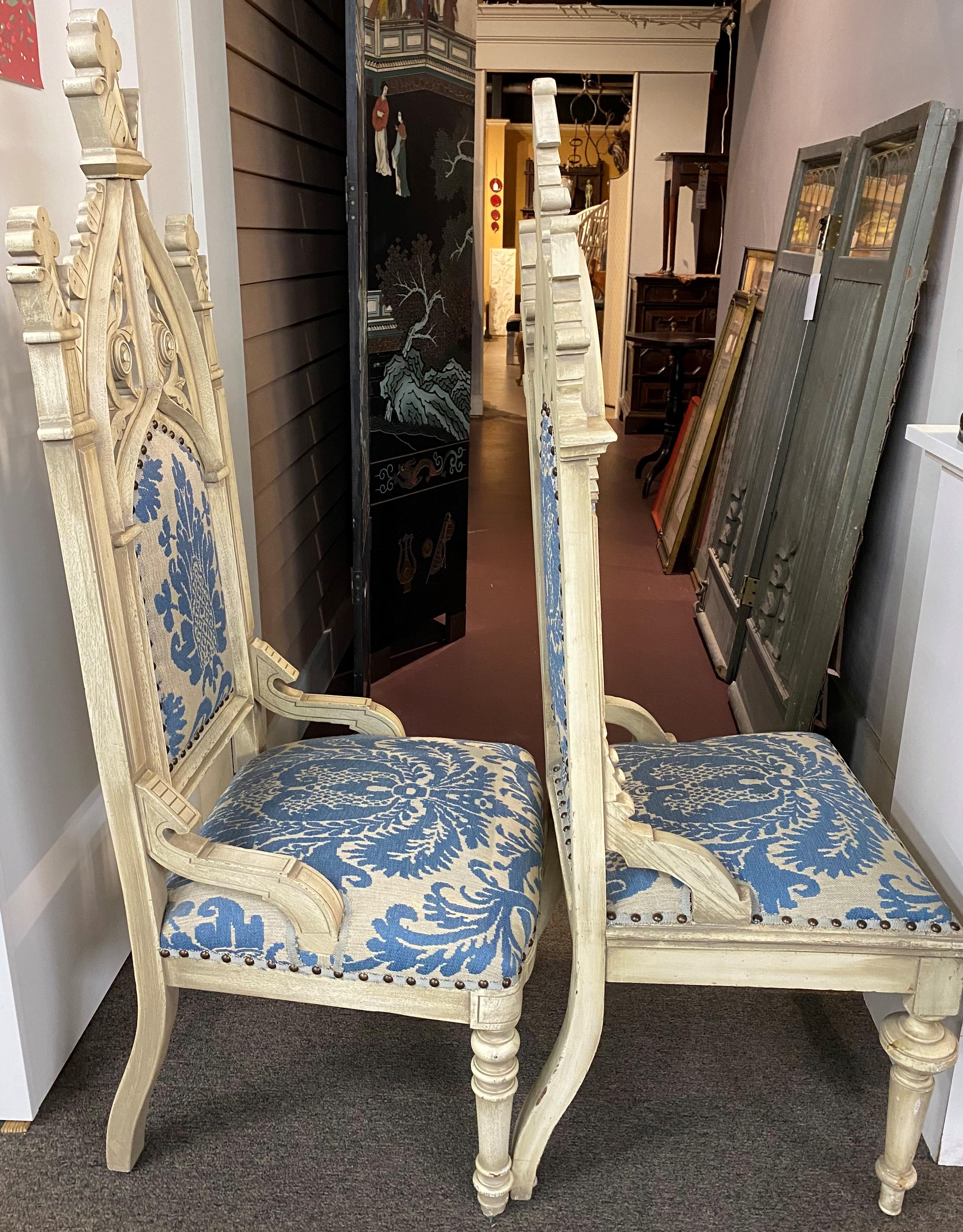 19th Century Assembled Pair of Gothic Revival Chairs