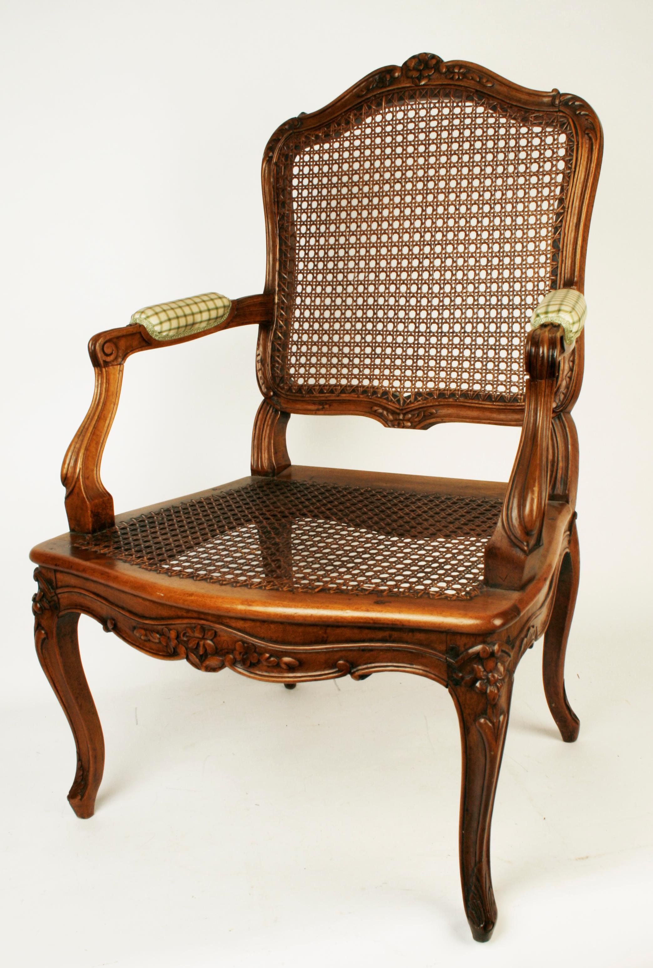 Assembled Pair of Walnut Louis XV Style Armchairs, 19th Century 9