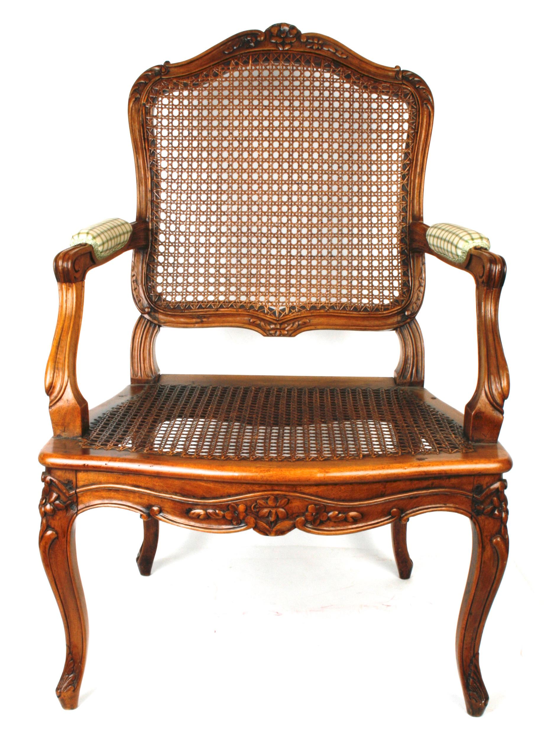 Assembled Pair of Walnut Louis XV Style Armchairs, 19th Century 3