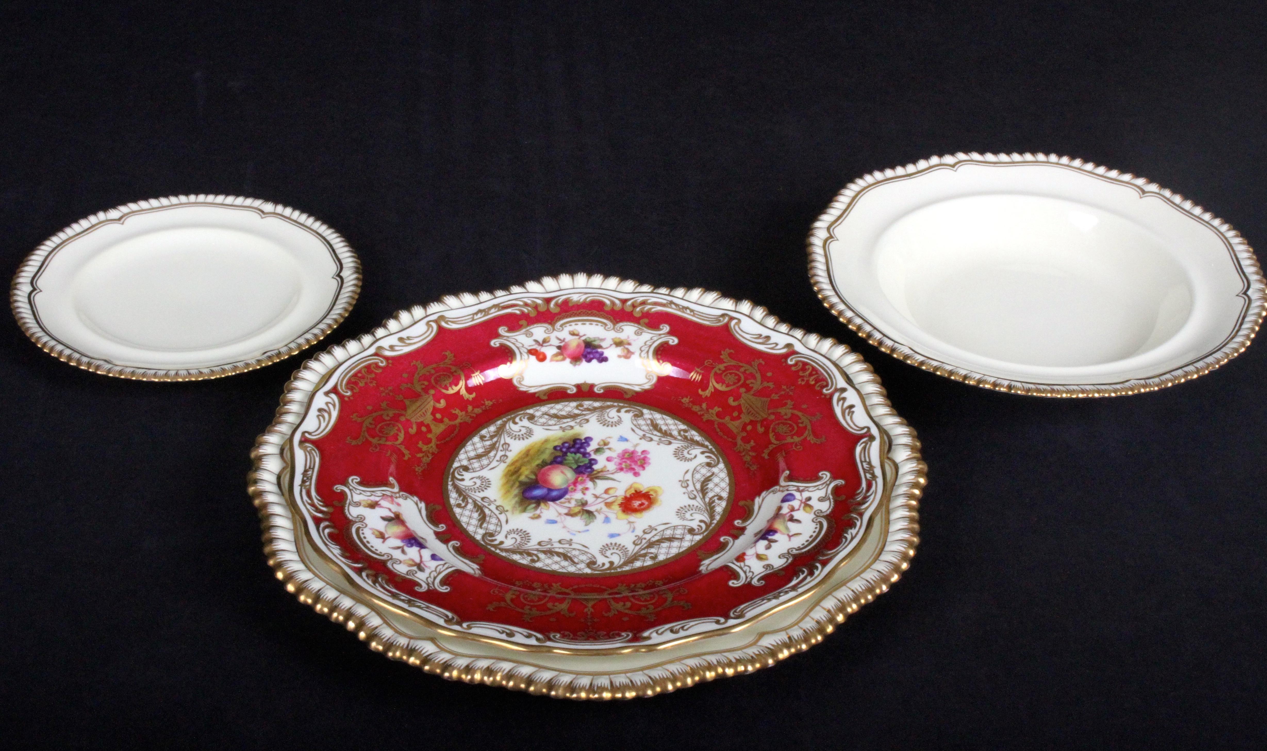 Assembled Service of Spode-Copeland for Tiffany Plates, signed A.Ball  In Good Condition For Sale In New York, NY
