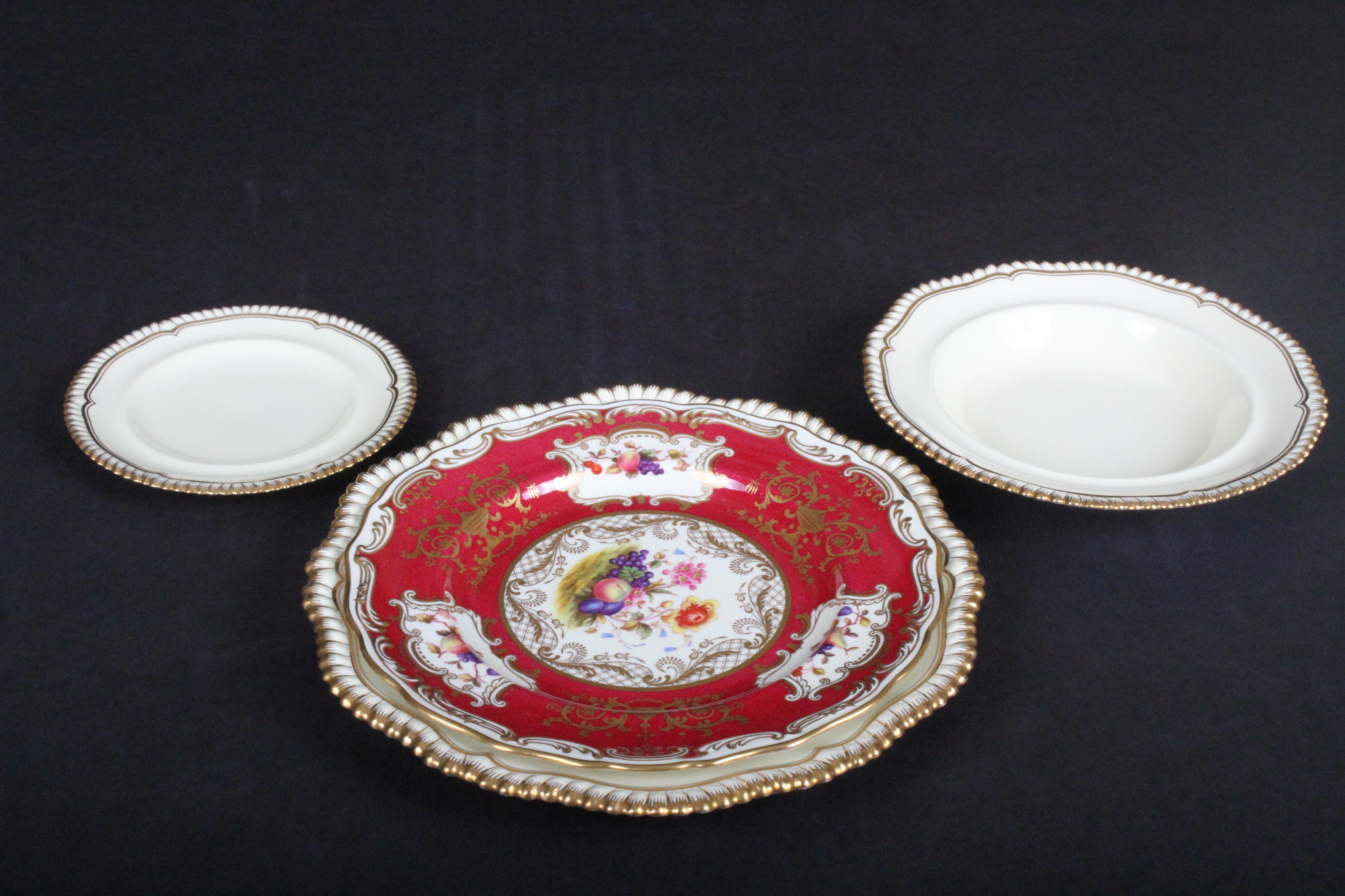 Porcelain Assembled Service of Spode-Copeland for Tiffany Plates, signed A.Ball  For Sale