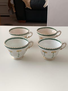 Assembled Set of 4 English Porcelain Teacups 1840 & 1930