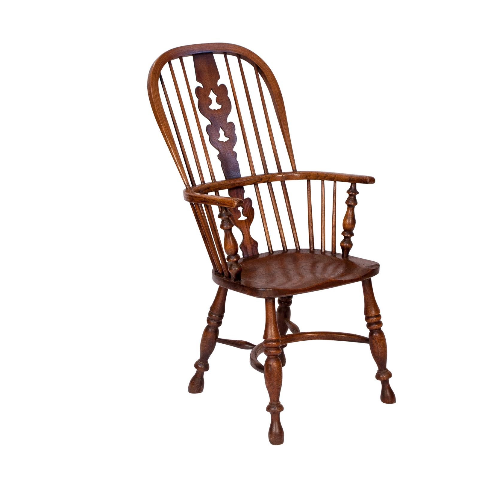 Elm Assembled Set of 6 Windsor Armchairs, England, 19th Century