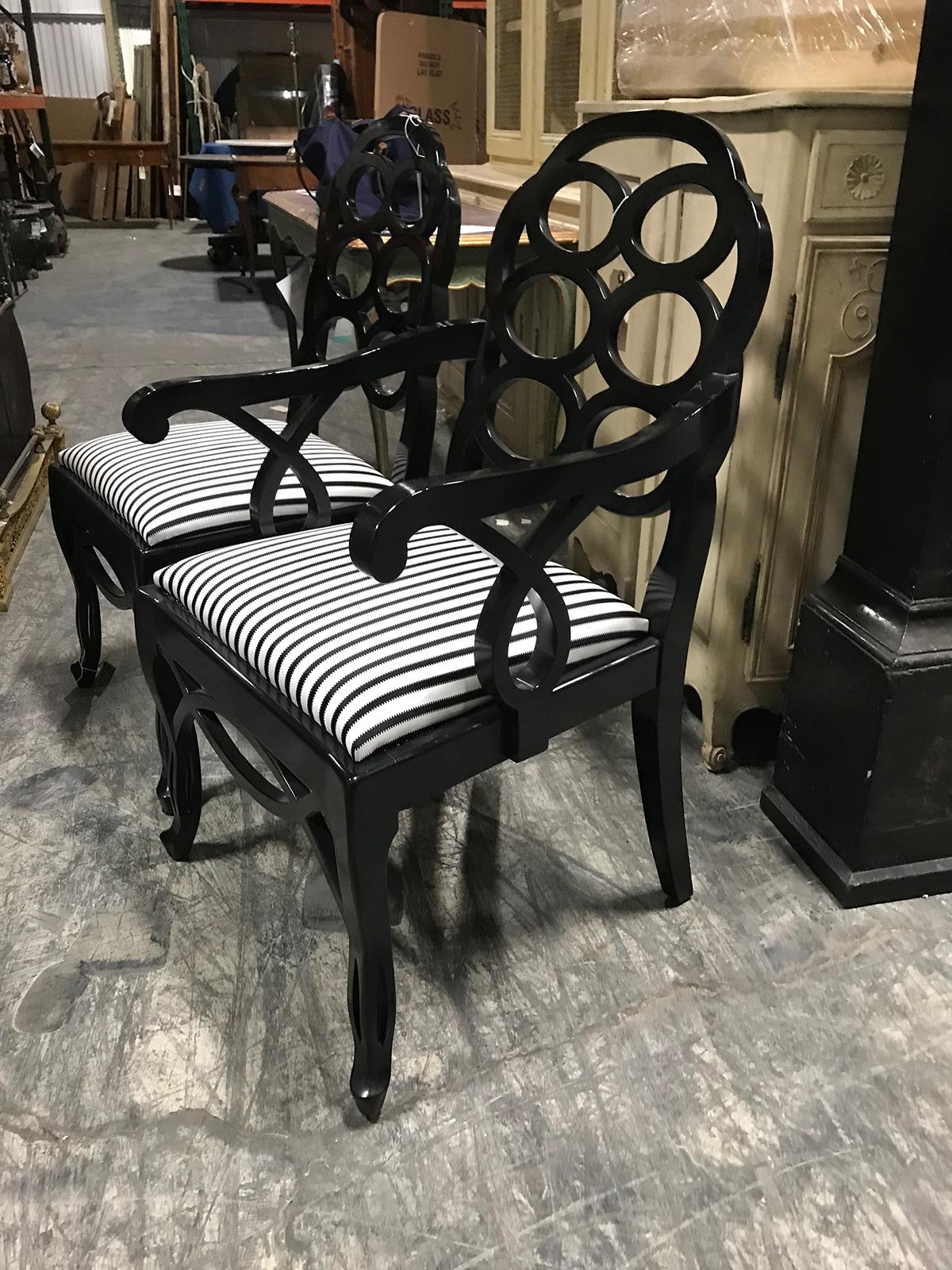 Assembled Set of 8 Loop Dining Chairs in the Style of Frances Elkins 9