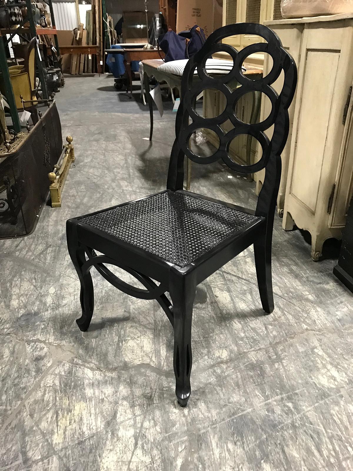 Assembled Set of 8 Loop Dining Chairs in the Style of Frances Elkins In Good Condition In Atlanta, GA