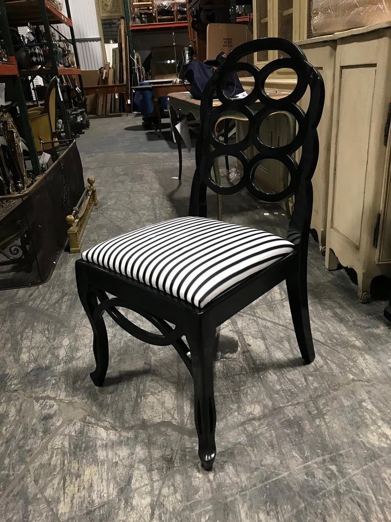 Assembled Set of 8 Loop Dining Chairs in the Style of Frances Elkins at