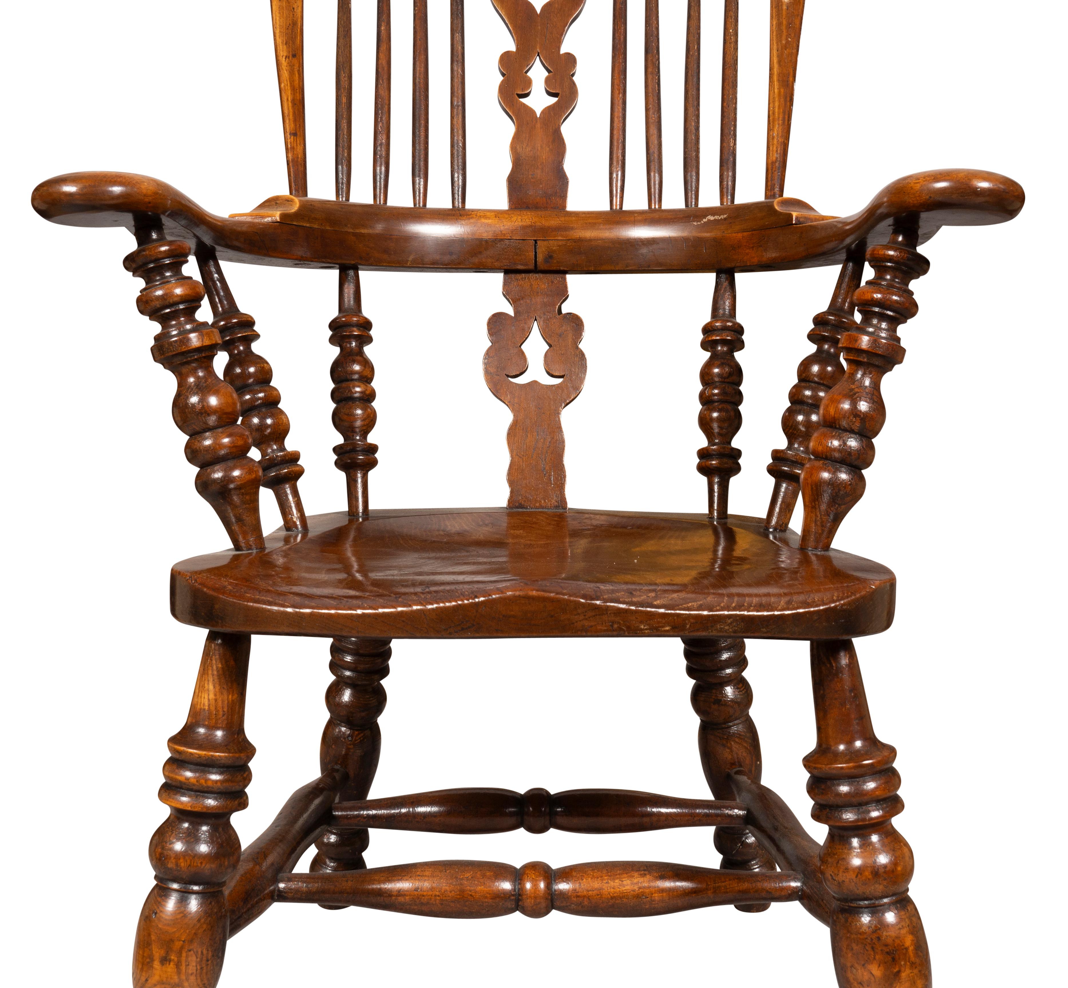Assembled Set Of Eight Victorian Yew And Elmwood Broad Arm Windsor Armchairs 2