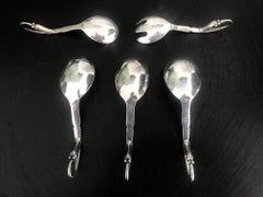 Assembled Set of Five Silver Spoons by Gerog Jensen