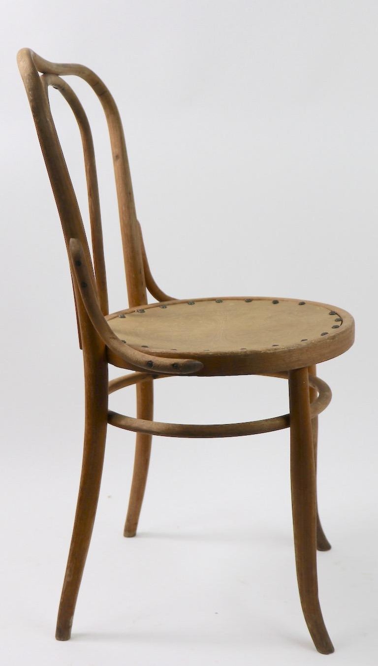 Assembled Set of Four Bentwood Cafe Chairs Attributed to at 1stDibs upholstery tacks