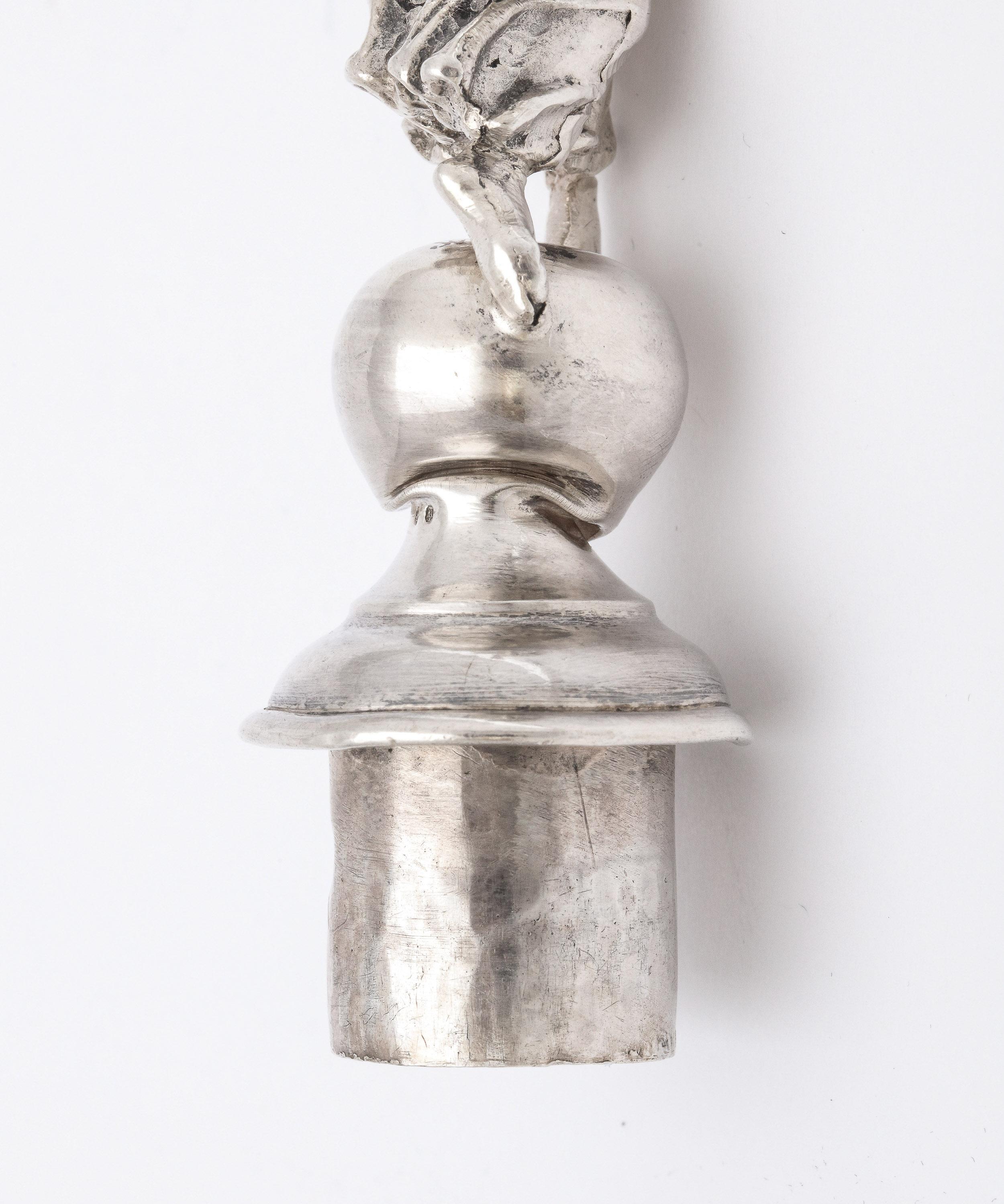 Assembled Set of Neoclassical-Style Continental Silver Wine Bottle Stoppers 9