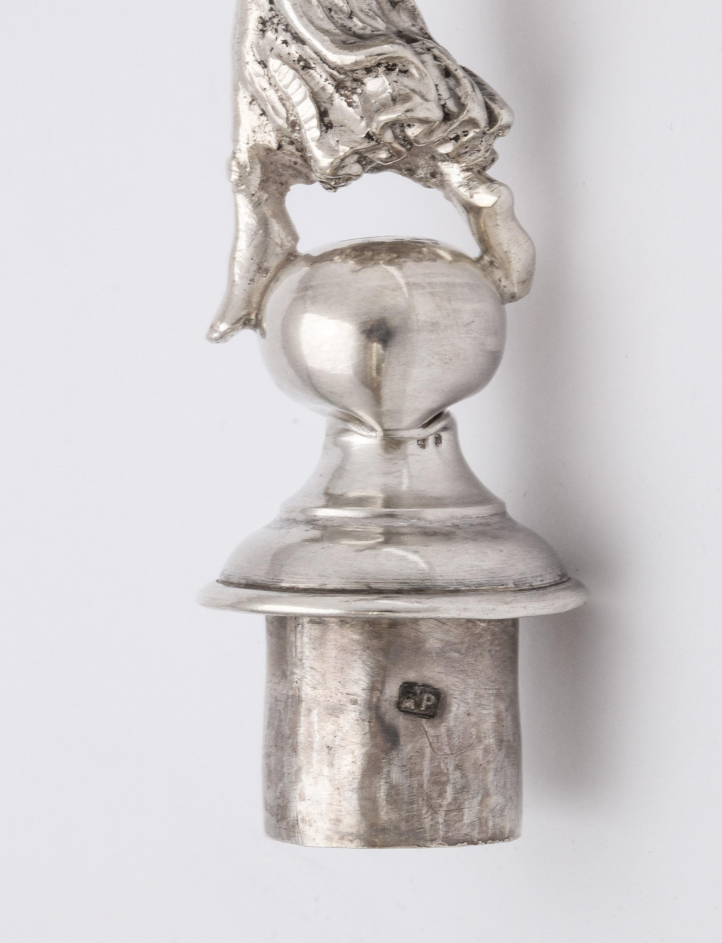 Assembled Set of Neoclassical-Style Continental Silver Wine Bottle Stoppers 12