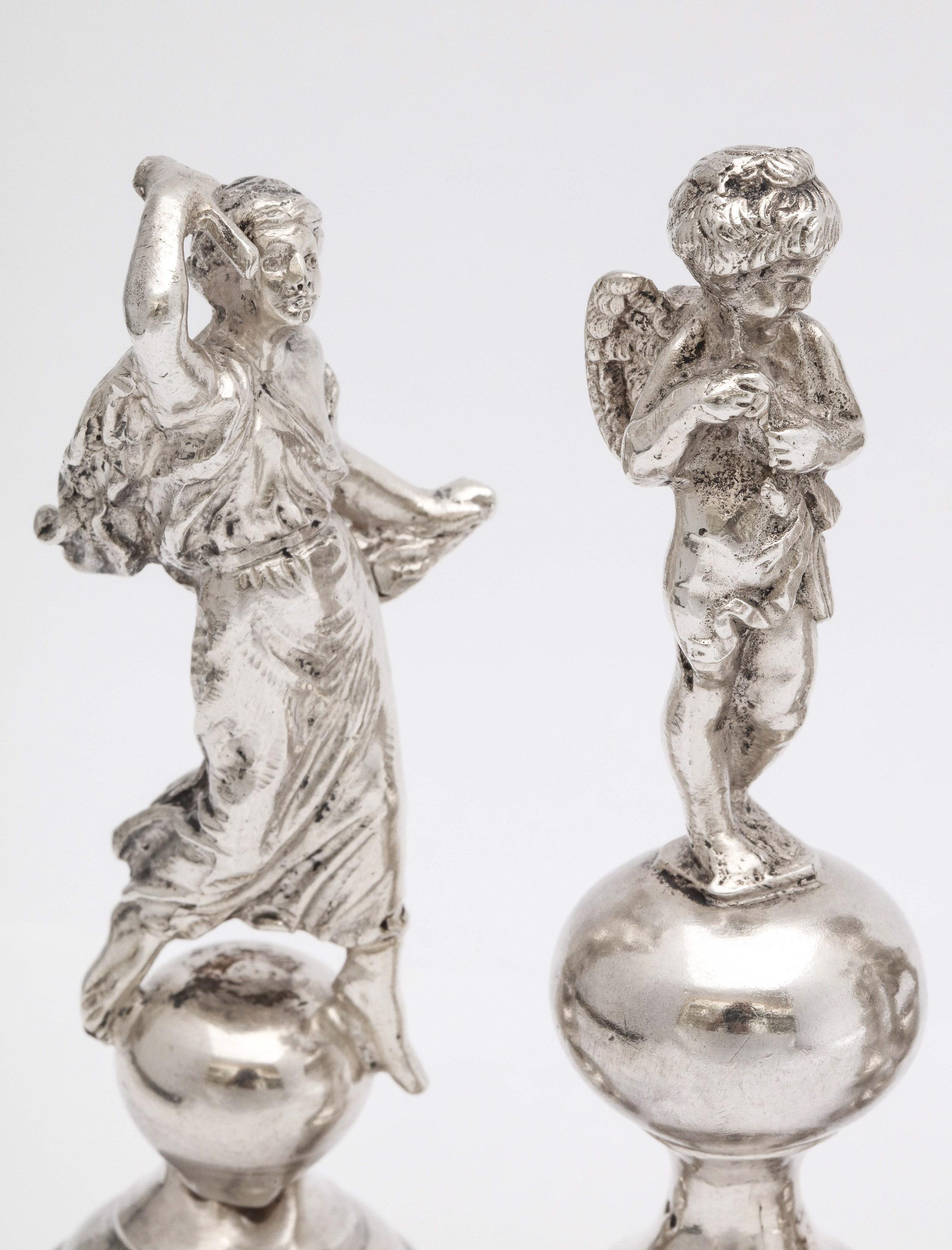 Assembled Set of Neoclassical-Style Continental Silver Wine Bottle Stoppers 1