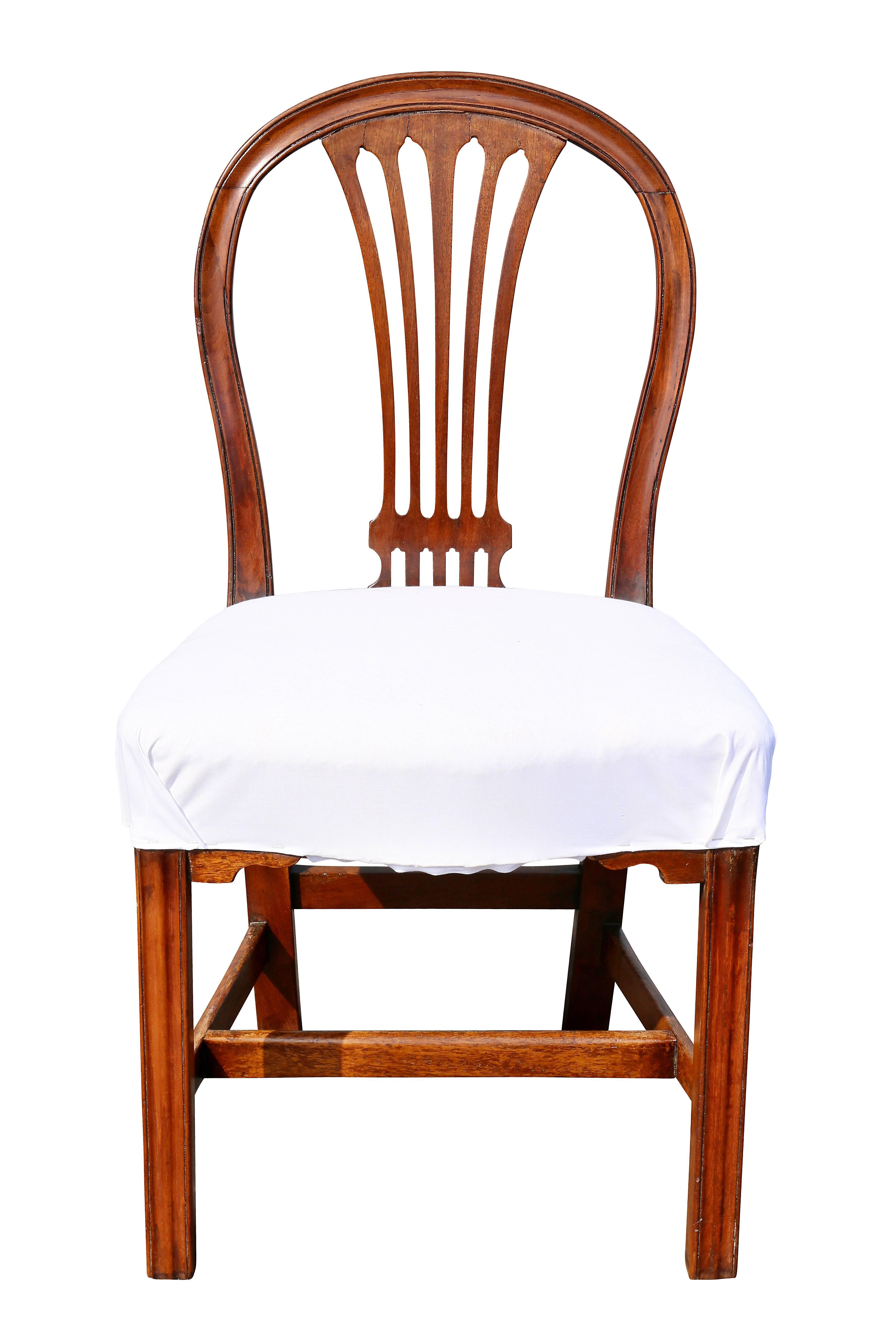 English Assembled Set of Nine George III Mahogany Dining Chairs For Sale