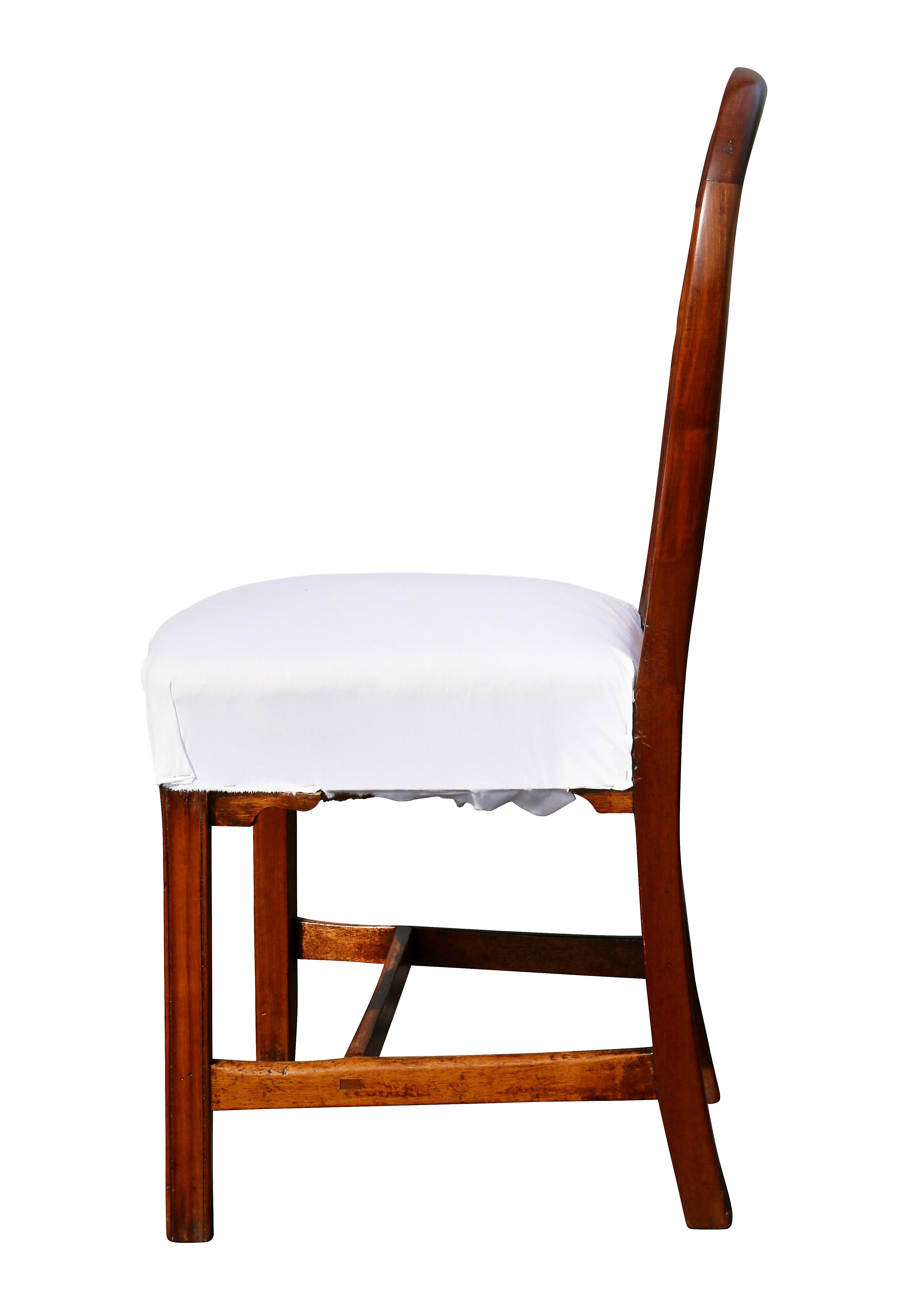 Assembled Set of Nine George III Mahogany Dining Chairs For Sale 2