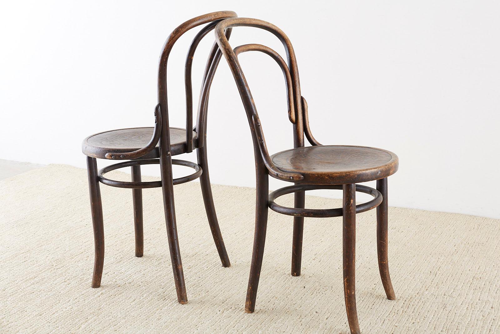 Assembled Set of Seven Viennese Thonet Bentwood Chairs 5
