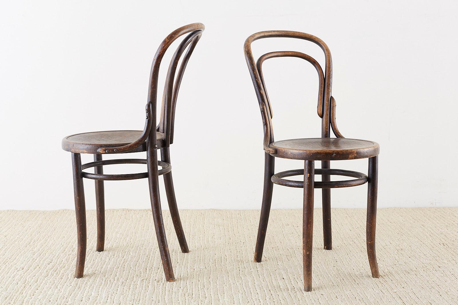 Assembled Set of Seven Viennese Thonet Bentwood Chairs 11