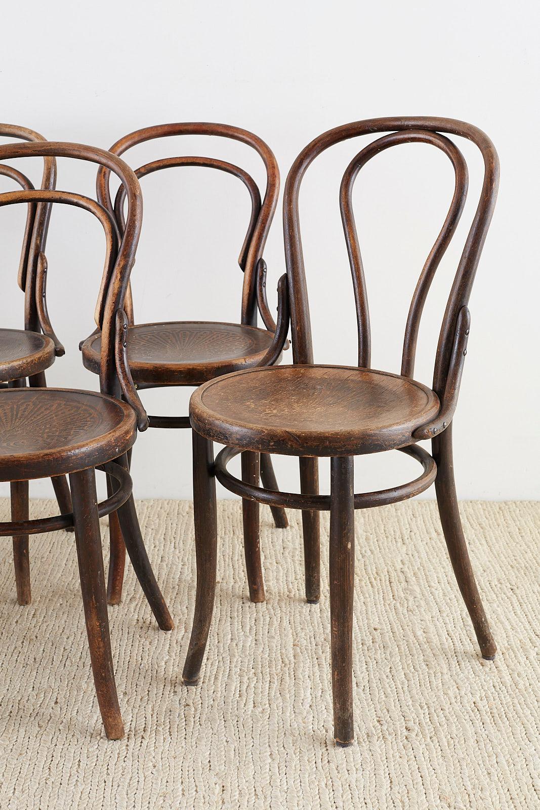 Polish Assembled Set of Seven Viennese Thonet Bentwood Chairs